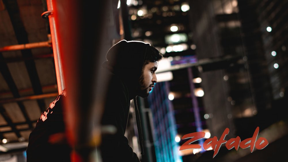 Music artist brand shoot — Eddie Zafado, night cityscape